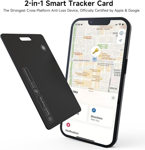MergeCard, Works with Apple Find My (iOS) & Google Find Hub (Android),– for Wallet & Passport Rechargeable Wireless Charging, IPX68 Waterproof, Thin Tracker Card (1 Pack) in Saudi Arabia