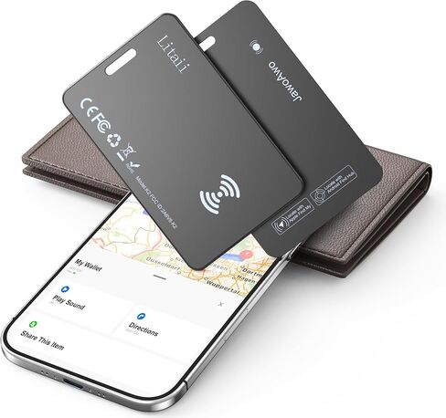 2Pack Wallet Tracker Card (iOS and Android), Apple MFi Certified, Works with Apple Find My & Google Find Hub, Smart Tracker, Slim Bluetooth Tracking Tag for Wallet, Passport, Luggage & Card Holder in Saudi Arabia
