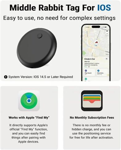 Tracker Tag for Kids & Elderly for iPhone, GPS Tracking Device with Pin Silicone Case, Works with Apple Find My, No Monthly Fee, Child Locator for Backpack, Clothing, School Bag & Jacket in Saudi Arabia