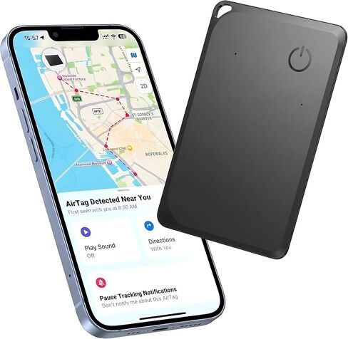 MFi Certified Wallet Tracker Card Compatible with Apple Find My Air Tag iOS | Slim Bluetooth Tracker Card For Wallets Passports Luggage With Rechargeable Battery Waterproof No Subscription Item Locator in Saudi Arabia