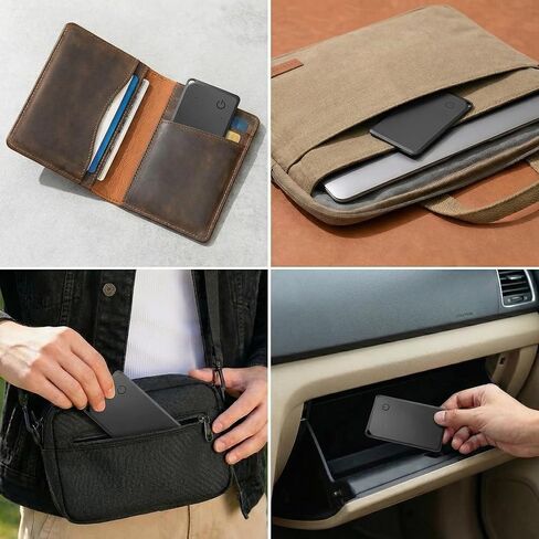 MFi Certified Wallet Tracker Card Compatible with Apple Find My Air Tag iOS | Slim Bluetooth Tracker Card For Wallets Passports Luggage With Rechargeable Battery Waterproof No Subscription Item Locator in Saudi Arabia