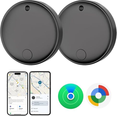 Tracker Tags for Android & iOS, Smart Tag for Luggage, Wallet, Keys | Key Finder Tracking Device, Both Works with Apple Find My & Google's Find Hub - 2 Pack in Saudi Arabia