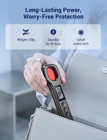Hidden Camera Detectors, 7-in-1 Anti Spy Bug Detector with HD LED Screen, Portable RF Signal Scanner & GPS Tracker Detector for Hotel, Car and Travel Security, Black in Saudi Arabia