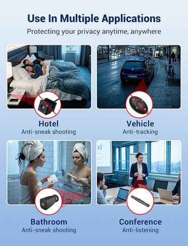 Hidden Camera Detectors, 7-in-1 Anti Spy Bug Detector with HD LED Screen, Portable RF Signal Scanner & GPS Tracker Detector for Hotel, Car and Travel Security, Black in Saudi Arabia