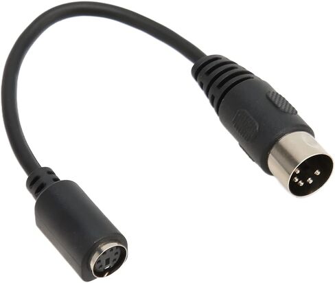 Fabater DIN 5 Pin to Mini DIN 6 Pin Keyboard Mouse Adapter Cable | PS2 Keyboard Mouse Converter Cord, PVC Material, Plug and Play, for PC and Retro Devices in Saudi Arabia