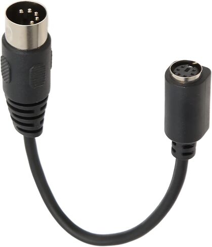 Fabater DIN 5 Pin to Mini DIN 6 Pin Keyboard Mouse Adapter Cable | PS2 Keyboard Mouse Converter Cord, PVC Material, Plug and Play, for PC and Retro Devices in Saudi Arabia