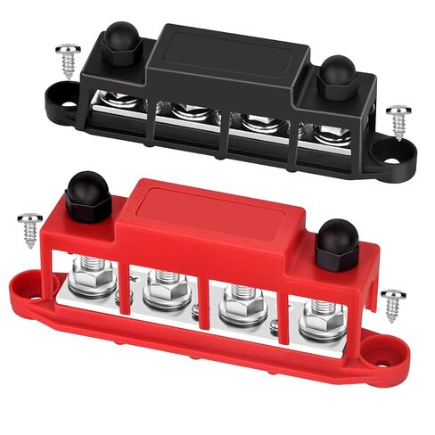 Power Distribution Block 12V 250A 4 x 5/16"(M8) Stud Bus Bar Tinned Copper Electrical Battery Terminal Block for Boat Automotive Solar Wiring in Saudi Arabia