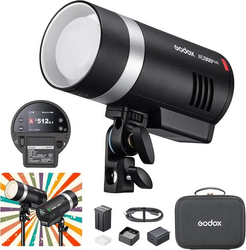 Godox AD600PRO II GN87 600W فلاش ستروب خارجي، 2.4G TTL لاسلكي، مزامنة بنقرة واحدة مع مشغل X3، ضوء تشكيل ثنائي اللون 40 وات، إعادة تدوير 0.01-0.9 ثانية، 1/8000 ثانية HSS متوافق مع Canon ونيكون وسوني والمزيد in Kuwait