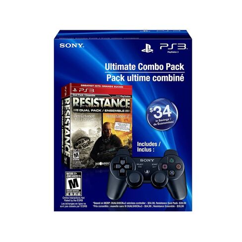 Resistance Dual Pack & DUALSHOCK3 wireless controller - Playstation 3 (Ultimate Combo Pack) in Saudi Arabia