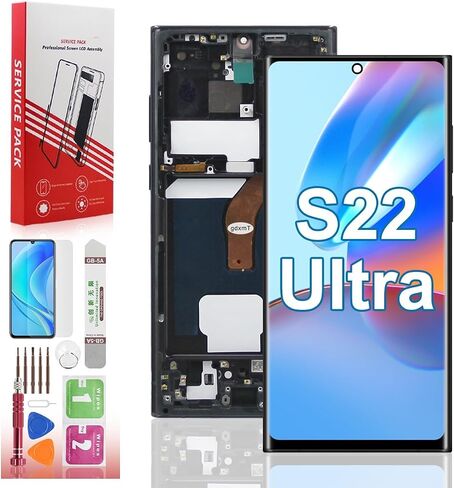 OLED for Samsung Galaxy S23 Ultra Screen Replacement with Frame | OLED,Supports Fingerprint,with Frame and Tools,Black,6.78 inch,US Version, in Saudi Arabia