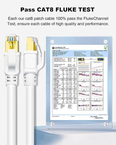 Yauhody CAT8 Ethernet Cable 6 ft 2 Pack, High Speed 40Gbps 2000MHz FFTP Internet Network LAN Wire Cables with Gold Plated RJ45 Connector for Router,Modem,Switches,Hub,Laptop(6ft,White,2Pack) in Saudi Arabia