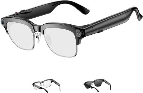 TOOBUR AI Smart Glasses with 8MP Camera, 1080P Anti-Shake HD Video, 2 Pairs of len, Real-Time Translation & Voice Assistant, Bluetooth Calls & Open-Ear Audio for Vlogging, Travel & Meetings in Kuwait