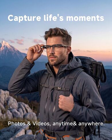 TOOBUR AI Smart Glasses with 8MP Camera, 1080P Anti-Shake HD Video, 2 Pairs of len, Real-Time Translation & Voice Assistant, Bluetooth Calls & Open-Ear Audio for Vlogging, Travel & Meetings in Kuwait