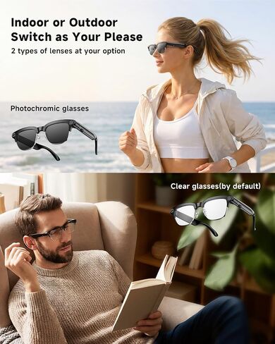 TOOBUR AI Smart Glasses with 8MP Camera, 1080P Anti-Shake HD Video, 2 Pairs of len, Real-Time Translation & Voice Assistant, Bluetooth Calls & Open-Ear Audio for Vlogging, Travel & Meetings in Kuwait