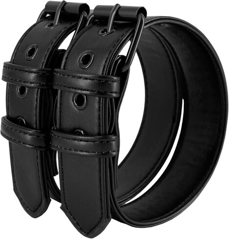 Men Leather Armband Adjustable Bulldog Buckle Bracelet Harness 2-Pack in Saudi Arabia