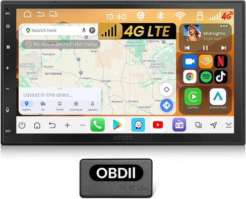 ATOTO S8L 7inch AI Android Double Din Car Stereo, w/OBD, 4G SIM+WiFi,4G+64G | Wireless CarPlay&Android Auto, Car Audio /DSP/Optical Out/5.1CH, HDMI in/Out, GPS Track in Saudi Arabia