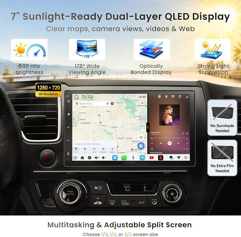 ATOTO S8L 7inch AI Android Double Din Car Stereo, w/OBD, 4G SIM+WiFi,4G+64G | Wireless CarPlay&Android Auto, Car Audio /DSP/Optical Out/5.1CH, HDMI in/Out, GPS Track in Saudi Arabia