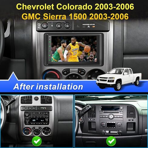 Car Radio Stereo for 2003 2004 2005 2006 Chevy Silverado Tahoe GMC Sierra Yukon Tahoe Impala8(Without Bose System)，7 Inch Touchscreen with Wireless Apple CarPlay & Android Auto/GPS/SWC/FM Radio Linux in Saudi Arabia