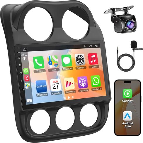 8 Core +64GB Car Radio for Jeep Compass Patriot 2010-2016,10.2 Inch QLED Touchscreen with Carplay&Android Auto,Support Bluetooth,Back-up Camera,FM Radio,SWC,GPS Navigation in Saudi Arabia