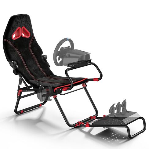 RACGTING Foldable Racing Simulator Cockpit,Gaming Sim Cockpit with Red Seat | Space-saving Storage, Fully Adjustable, 80% pre-assembled, Fit fot Logitech Thrustmaster MOZA, For apartments & living rooms in Saudi Arabia
