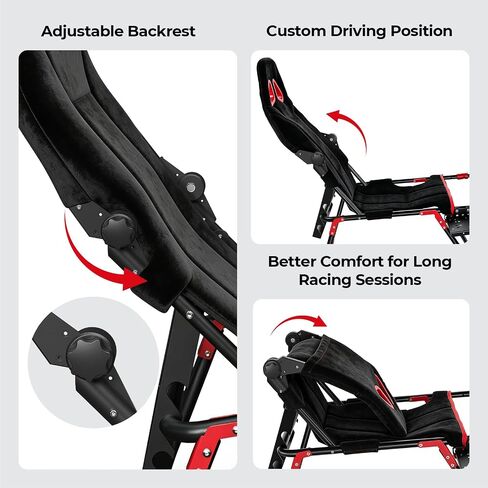 RACGTING Foldable Racing Simulator Cockpit,Gaming Sim Cockpit with Red Seat | Space-saving Storage, Fully Adjustable, 80% pre-assembled, Fit fot Logitech Thrustmaster MOZA, For apartments & living rooms in Saudi Arabia