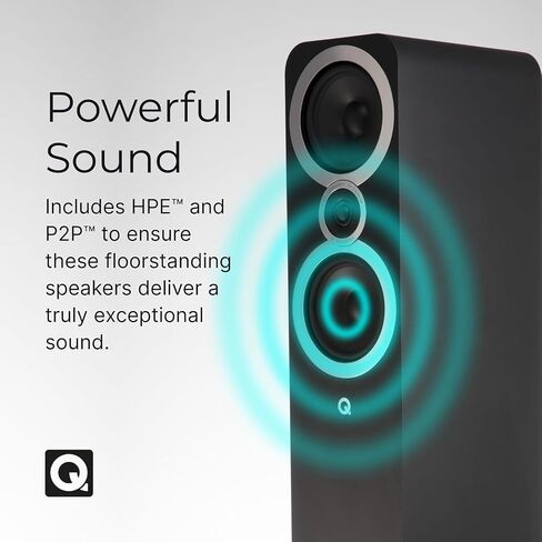 Q Acoustics 3050i Floorstanding Tower Speaker Walnut (Single Unit) – HiFi Home Stereo Audio Speakers, Dual 165mm Woofers & 22mm Tweeter, P2P Bracing, HPE Resonance Control (Order 2 for Pair) in Saudi Arabia
