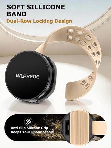 [2026 Upgraded] 3-IN-1 Beige Stroller Phone Holder for MagSafe with Folding Arm, Magnetic Phone Mount & Strap, Accessories for Mom on Stroller Walk or Strides, Fits Nuna, Doona, Graco for iPhone in Kuwait