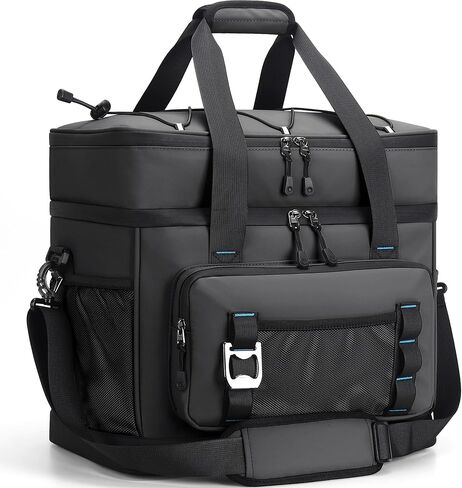 60 Can Insulated Soft Sided Collapsible Cooler Bag Ice Chest | Large 37L Portable Waterproof Leakproof Dual Compartment for Picnic, Beach, Fishing, Travel, Tailgate, Camping in Kuwait
