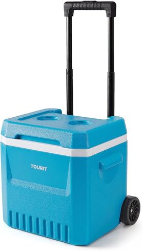 TOURIT Small 20qt Rolling Cooler with Wheels, 18L/24cans Hard Beach Cooler | with all-terrain wheels & adjustable handle, long-lasting ice retention, ice chest for camping picnic sport fishing in Saudi Arabia