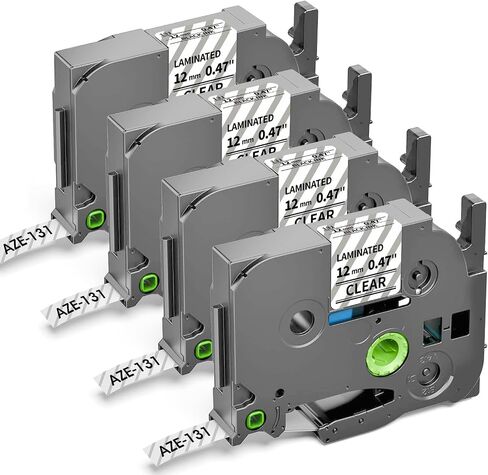 MarkDomain Laminated 0.47" White Label Tape Replacement for Brother TZe-231 | Label Maker Tape 12mm 0.47" TZe 231 TZ Tape Compatible with Brother P-Touch PT-D210 PT-H110 PT-D220 PT-1880, 4-Pack in Kuwait