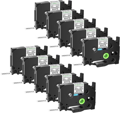 10 Pack TZe-S231 TZ-S231 12mm 0.47 TZe TZ Extra Strength Label Maker Tape | Compatible for Brother P-touch Label Tape Strong Adhesion Black on White for Brother PT-D210 D220 H100 H110 D400 D410 D600 in Saudi Arabia