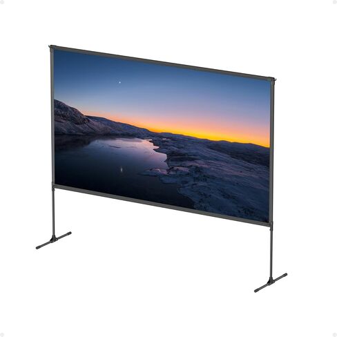NEBULA 100-Inch Outdoor Projector Screen with Stand, Portable Carry Bag, 16:9 Movie Screen, Quick and Easy Setup, Wrinkle-Free and Washable, Durable Aluminum, for Outdoor, Backyard, Home Theater in Kuwait