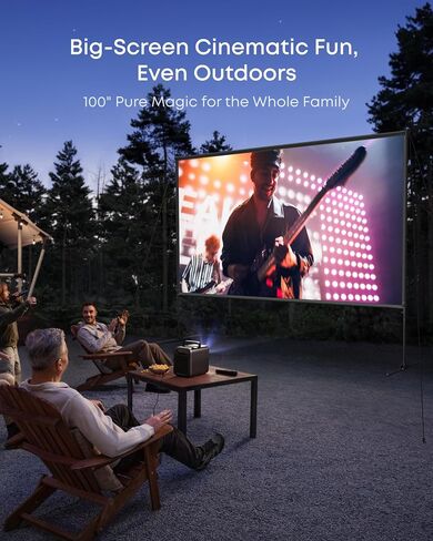 NEBULA 100-Inch Outdoor Projector Screen with Stand, Portable Carry Bag, 16:9 Movie Screen, Quick and Easy Setup, Wrinkle-Free and Washable, Durable Aluminum, for Outdoor, Backyard, Home Theater in Kuwait