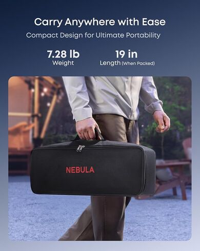 NEBULA 100-Inch Outdoor Projector Screen with Stand, Portable Carry Bag, 16:9 Movie Screen, Quick and Easy Setup, Wrinkle-Free and Washable, Durable Aluminum, for Outdoor, Backyard, Home Theater in Kuwait