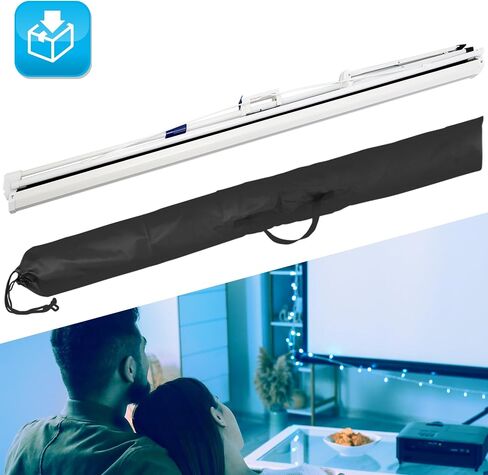 Pyle 72 Inch Outdoor Projector Screen with Stand-Portable Fold Out Roll Up Screen with Tripod Stand,White Matte Fabric 4:3 Aspect Ratio 4K HD Quality Black Masking Border,Ideal for Home and Office Use in Saudi Arabia