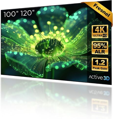 شاشة NothingProjector ALR لجهاز عرض قصير للغاية، فريسنل 100 بوصة | 95% رفض ضوء السقف المحيط، 1.2 كسب، 4K/8K UHD، نشط ثلاثي الأبعاد، إطار ثابت للتثبيت على الحائط، مضاد لضوء النهار لتلفزيون الليزر UST in Kuwait