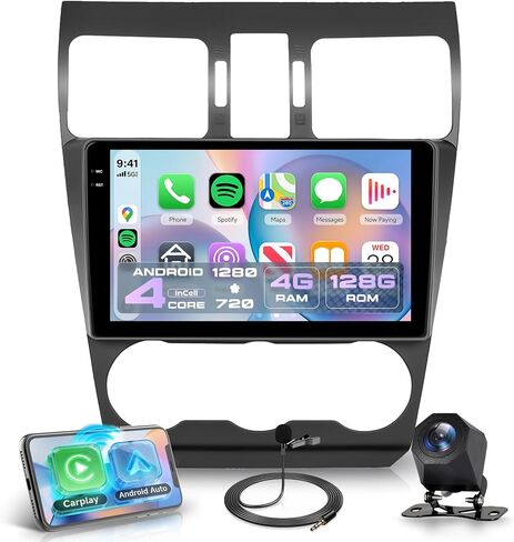 Rimoody 4G+128G Car Stereo Radio for Subaru Forester 2014 2015/ WRX Impreza | Wireless CarPlay Android Auto, 5G WiFi GPS, 9 Inch Incell Touch Screen, FM/RDS EQ SWC Bluetooth 1080P Backup Camera in Saudi Arabia
