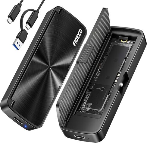 حاوية FIDECO M.2 NVMe SSD، محول M.2 NVMe إلى USB، قارئ USB 3.2 Gen 2 (10Gbps) SSD لـ M & M+B Key NVMe SSD، يدعم UASP وTrim، تركيب بدون أدوات، تصميم على شكل ساندويتش in Kuwait