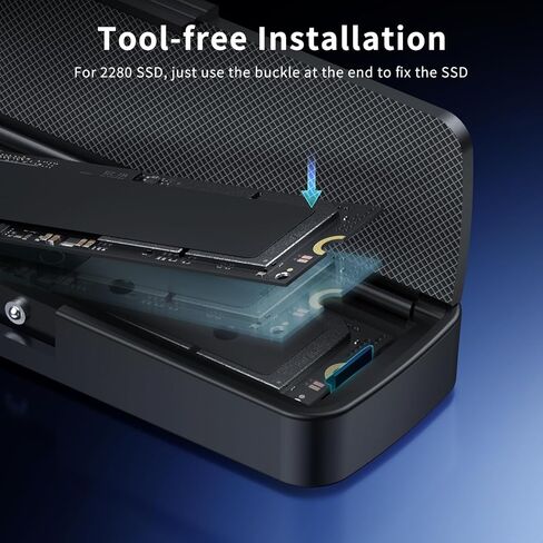 حاوية FIDECO M.2 NVMe SSD، محول M.2 NVMe إلى USB، قارئ USB 3.2 Gen 2 (10Gbps) SSD لـ M & M+B Key NVMe SSD، يدعم UASP وTrim، تركيب بدون أدوات، تصميم على شكل ساندويتش in Kuwait