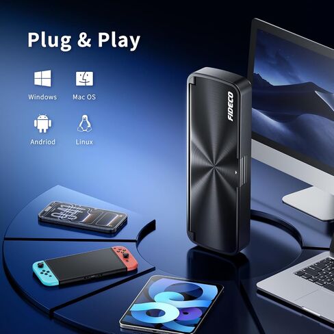 حاوية FIDECO M.2 NVMe SSD، محول M.2 NVMe إلى USB، قارئ USB 3.2 Gen 2 (10Gbps) SSD لـ M & M+B Key NVMe SSD، يدعم UASP وTrim، تركيب بدون أدوات، تصميم على شكل ساندويتش in Kuwait