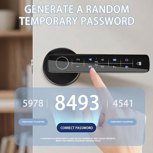 Smart Fingerprint Door Lock, 5 in 1 Keyless Entry Biometric Door Lock with Keypad, APP/IC Card/Fingerprint/Code/Key Unlock for Home Bedroom Apartment in Saudi Arabia