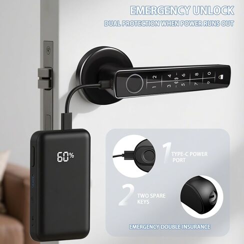 Smart Fingerprint Door Lock, 5 in 1 Keyless Entry Biometric Door Lock with Keypad, APP/IC Card/Fingerprint/Code/Key Unlock for Home Bedroom Apartment in Saudi Arabia