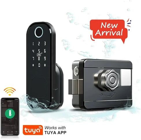 Fingerprint Waterproof Outdoor Garden Lock Remote Control TUYA WiFi App Code Keyless Smart Door Lock Electric Rim Lock in Kuwait
