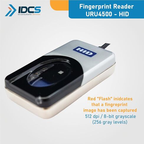 HID DigitalPersona URU4500 88003-001-S04، قارئ بصمات الأصابع IDCS Demo Soft مع صندوق بيع بالتجزئة in Kuwait