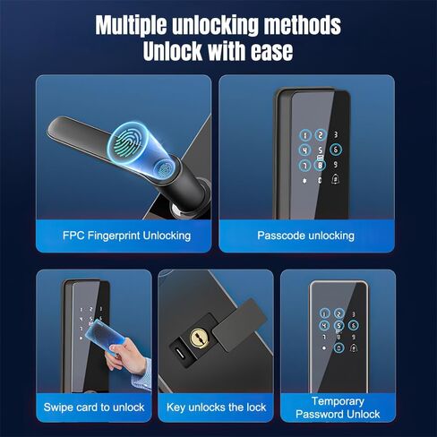 KEPEAK Fingerprint Smart Lock with 2 Lever Handle Set, App Control, Keyless Entry Front Door Lock Set, Electronic Digital Touchscreen Keypad, Auto Lock, Secure Home Access in Saudi Arabia