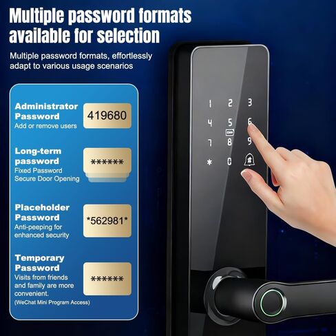 KEPEAK Fingerprint Smart Lock with 2 Lever Handle Set, App Control, Keyless Entry Front Door Lock Set, Electronic Digital Touchscreen Keypad, Auto Lock, Secure Home Access in Saudi Arabia