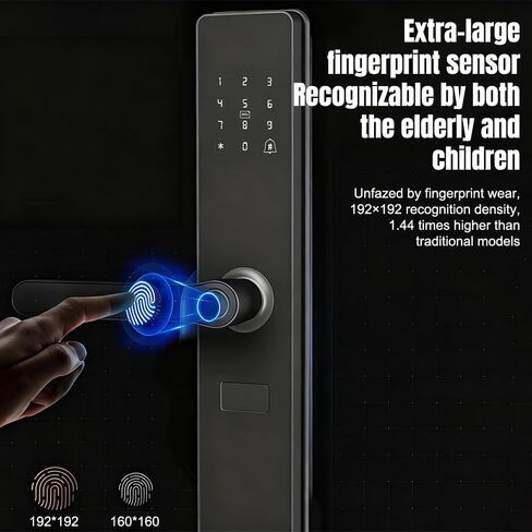 KEPEAK Fingerprint Smart Lock with 2 Lever Handle Set, App Control, Keyless Entry Front Door Lock Set, Electronic Digital Touchscreen Keypad, Auto Lock, Secure Home Access in Saudi Arabia