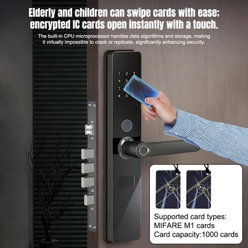 KEPEAK Fingerprint Smart Lock with 2 Lever Handle Set, App Control, Keyless Entry Front Door Lock Set, Electronic Digital Touchscreen Keypad, Auto Lock, Secure Home Access in Saudi Arabia