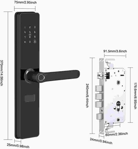 KEPEAK Fingerprint Smart Lock with 2 Lever Handle Set, App Control, Keyless Entry Front Door Lock Set, Electronic Digital Touchscreen Keypad, Auto Lock, Secure Home Access in Saudi Arabia