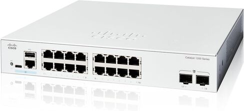 Cisco Catalyst 1200-16P-2G Smart Switch, 16 Port GE, PoE, 2x1GE SFP, Limited Lifetime Protection (C1200-16P-2G) in Saudi Arabia